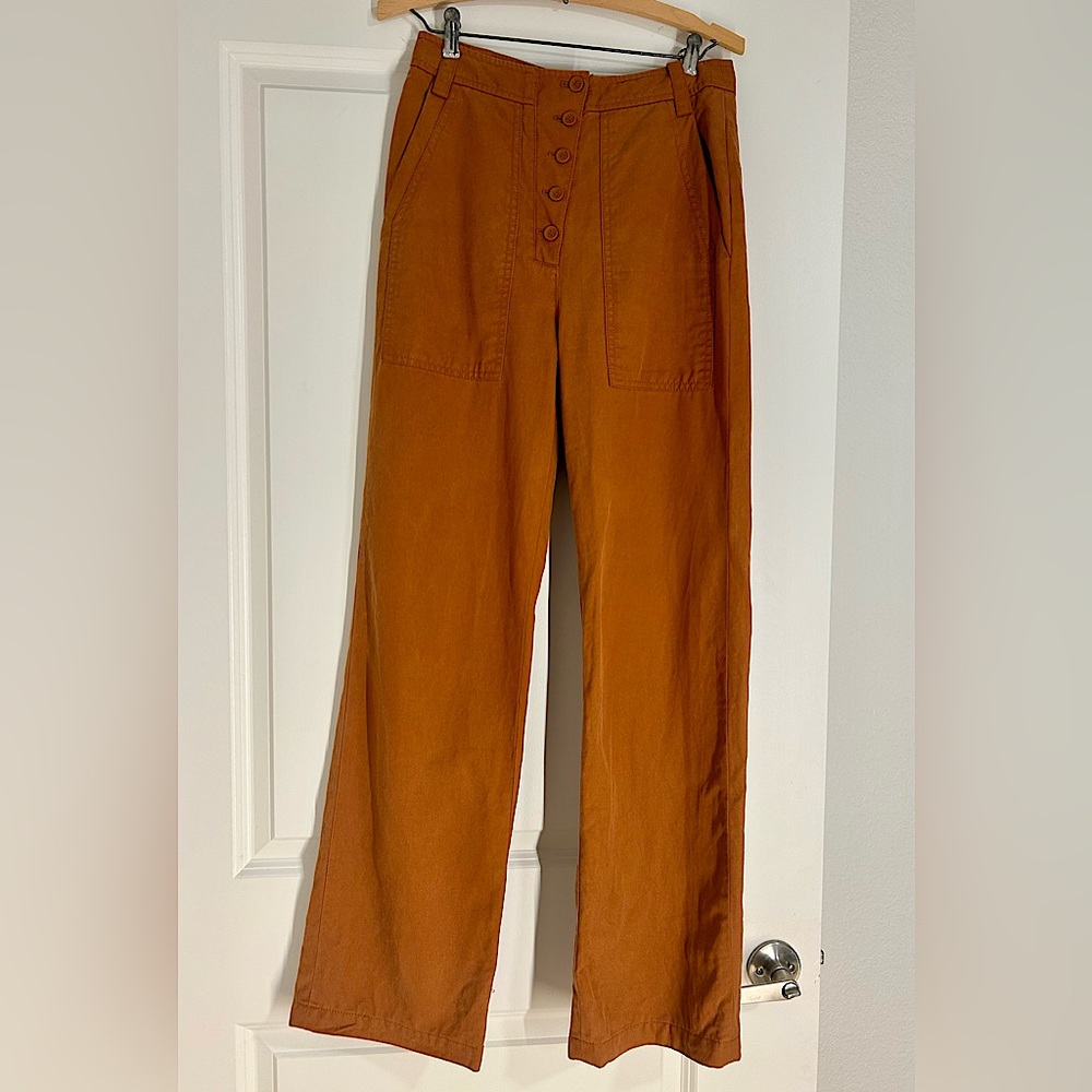 Rust Orange High-Waisted Pants from Treasure & Bond